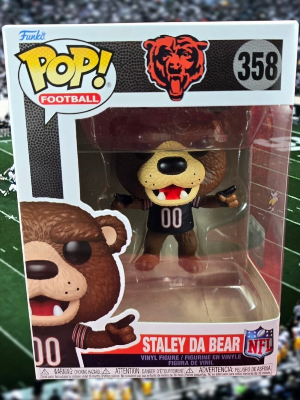 Funko! Football: Staley Da Bear # 358 (Nib) With Pop Protector